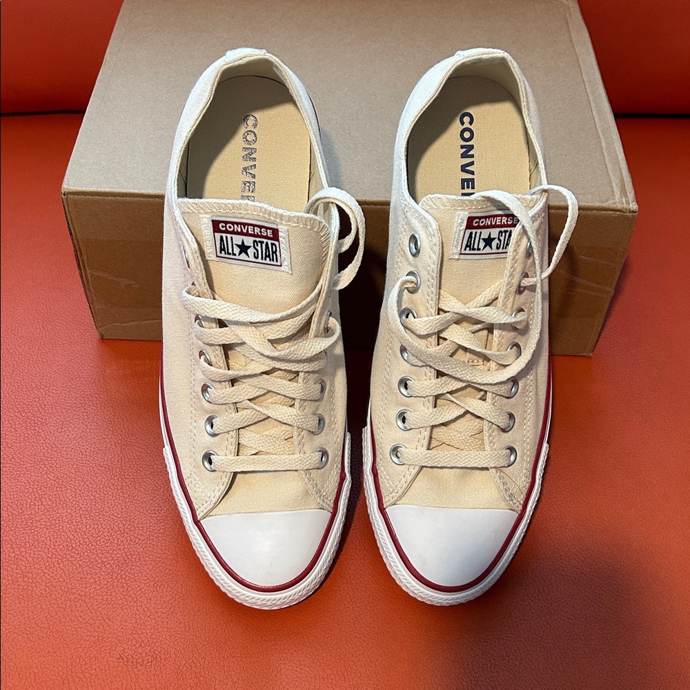 NEW Converse All Star Beige and Red Sneakers